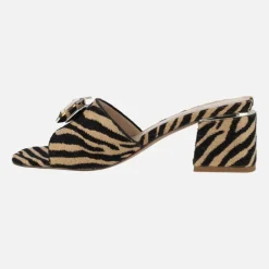 Mules joya en tejido print animal Carmen