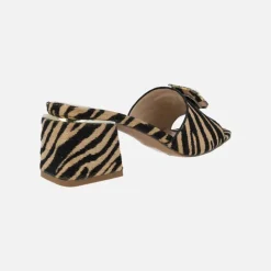 Mules joya en tejido print animal Carmen