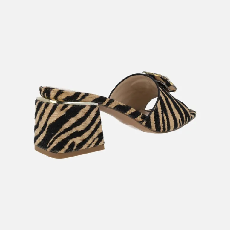 Mules joya en tejido print animal Carmen
