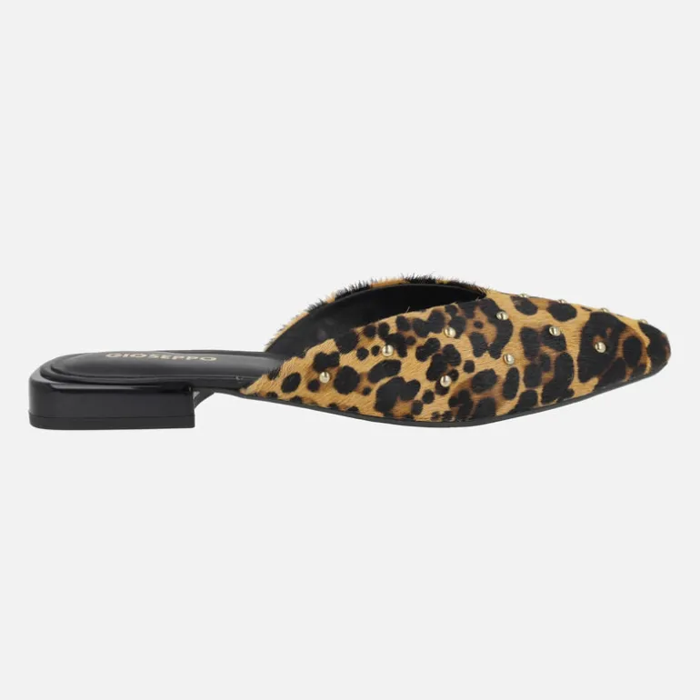 Mules planos en animal print leopardo Irasburg