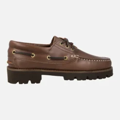 Naúticos clásicos de piel para hombre en color cuero