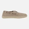Naúticos para hombre en serraje taupe con piso de yute
