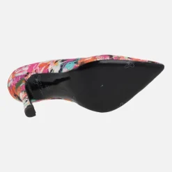 Salones de tacón fino en tejido multicolor Pinture