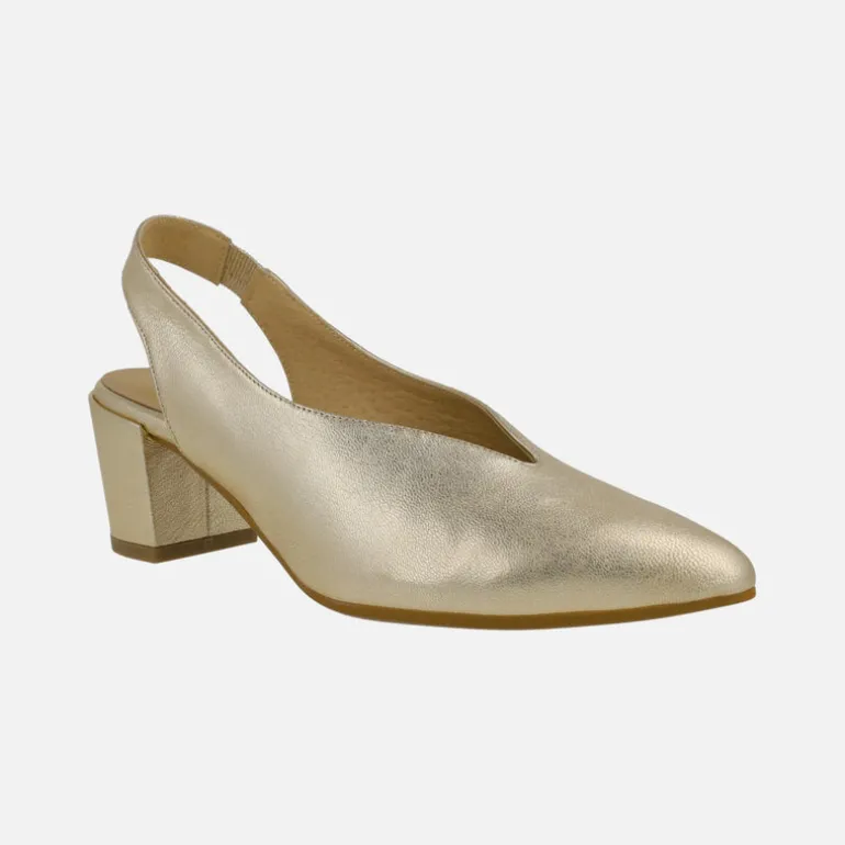 Salones destalonados Zaba de piel con tacones anchos