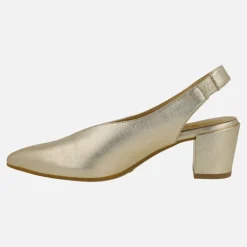 Salones destalonados Zaba de piel con tacones anchos