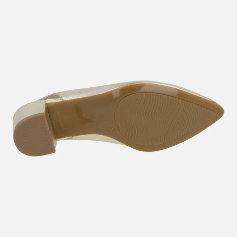 Salones destalonados Zaba de piel con tacones anchos