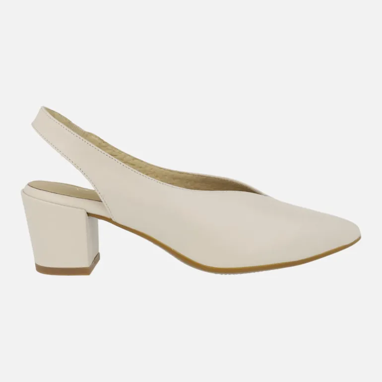 Salones destalonados Zaba de piel con tacones anchos
