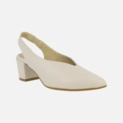 Salones destalonados Zaba de piel con tacones anchos