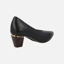 Salones negros de piel con tacones de 5 cms Baoji