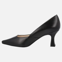 Salones negros de piel con tacones de 7 cms Lodi Juno