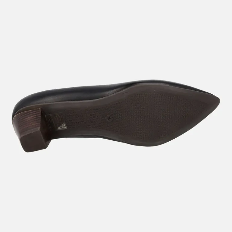 Salones negros de piel con tacones de 5 cms Baoji