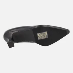 Salones negros de piel con tacones de 7 cms Lodi Juno