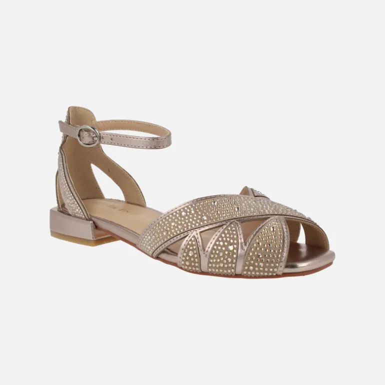 Sandalias abiertas de puntera con detalles de strass