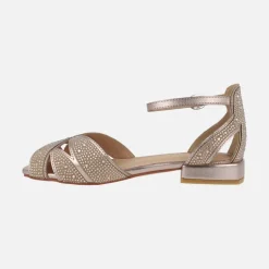 Sandalias abiertas de puntera con detalles de strass