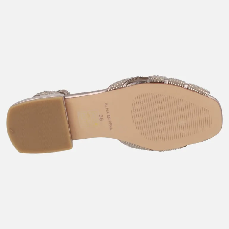Sandalias abiertas de puntera con detalles de strass