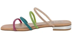 Sandalias Amelia con tiras de strass multicolor