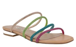 Sandalias Amelia con tiras de strass multicolor