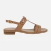 Sandalias bajas de piel con adorno metálico