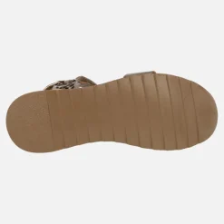 Sandalias beige combinadas con animal print Cetti 1316 tierra