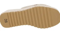 Sandalias bicolor blanco beige con plataforma