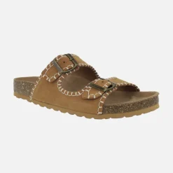 Sandalias Bio con hebillas y pespunteado