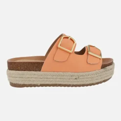 Sandalias bio con hebillas y plataforma de yute Perla