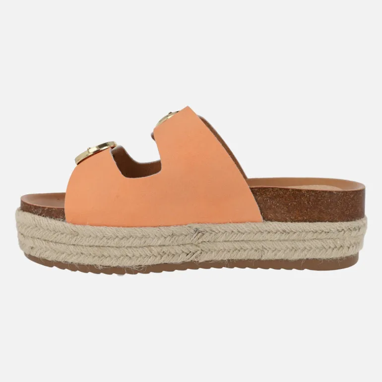 Sandalias bio con hebillas y plataforma de yute Perla