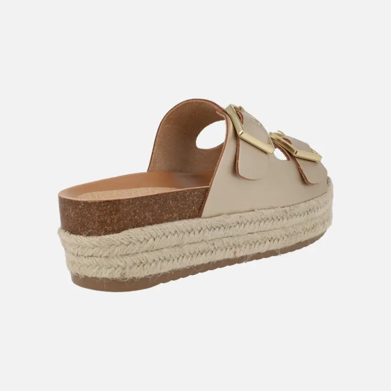 Sandalias bio con hebillas y plataforma de yute Perla