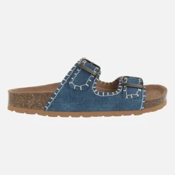 Sandalias Bio con hebillas y pespunteado