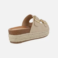 Sandalias bio con hebillas y plataforma de yute Perla