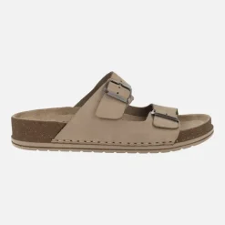 Sandalias bio en piel nobuck con hebillas