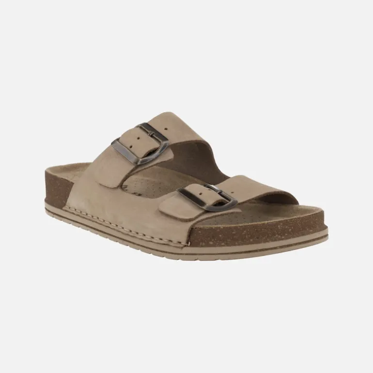Sandalias bio en piel nobuck con hebillas