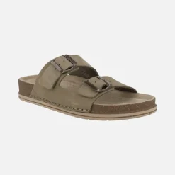 Sandalias bio en piel nobuck con hebillas