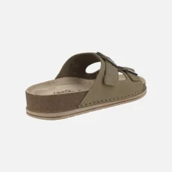 Sandalias bio en piel nobuck con hebillas