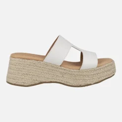 Sandalias blancas con plataforma de yute 51649