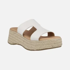 Sandalias blancas con plataforma de yute 51649