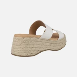 Sandalias blancas con plataforma de yute 51649
