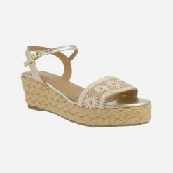Sandalias Candia en rafia con bordados