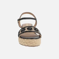 Sandalias Candia en rafia con bordados
