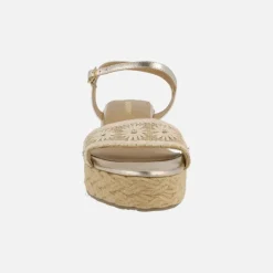 Sandalias Candia en rafia con bordados