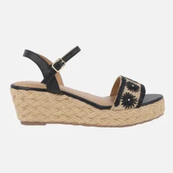 Sandalias Candia en rafia con bordados