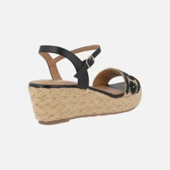 Sandalias Candia en rafia con bordados