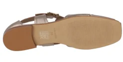Sandalias cangrejeras de piel metalizada para mujer