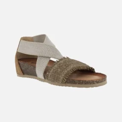 Sandalias cerradas de talón con tiras elásticas al empeine