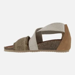 Sandalias cerradas de talón con tiras elásticas al empeine