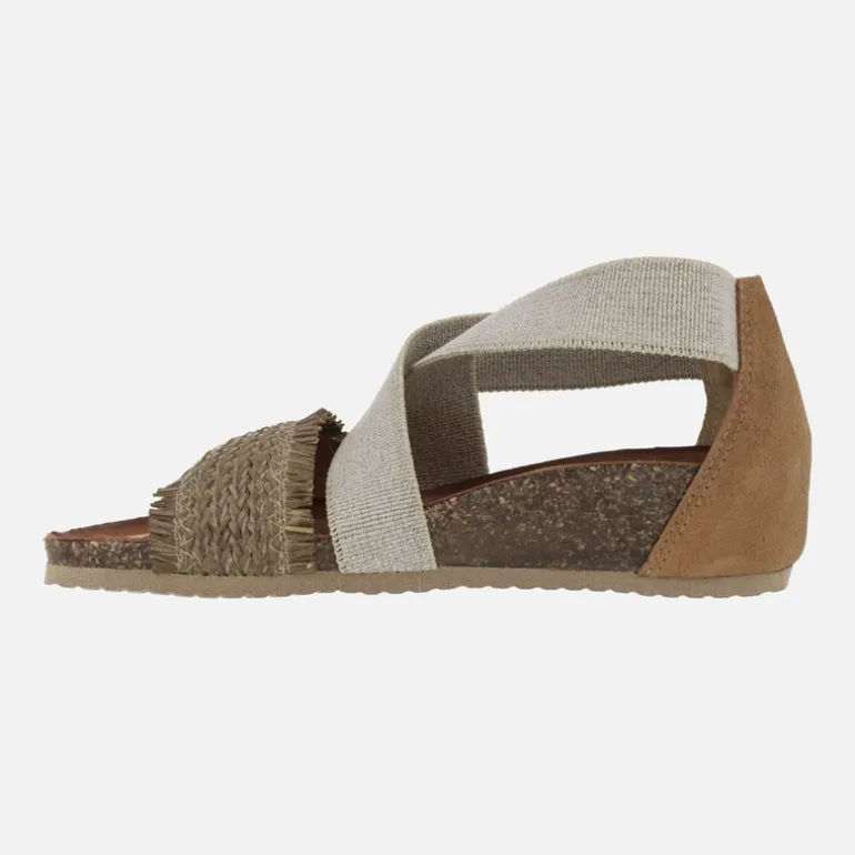 Sandalias cerradas de talón con tiras elásticas al empeine