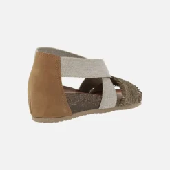 Sandalias cerradas de talón con tiras elásticas al empeine