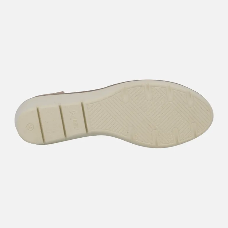 Sandalias cerradas en beige con elásticos laterales