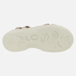 Sandalias Claire en tejido taupe con cierre de velcros
