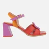 Sandalias combinadas de piel con adorno de hebilla
